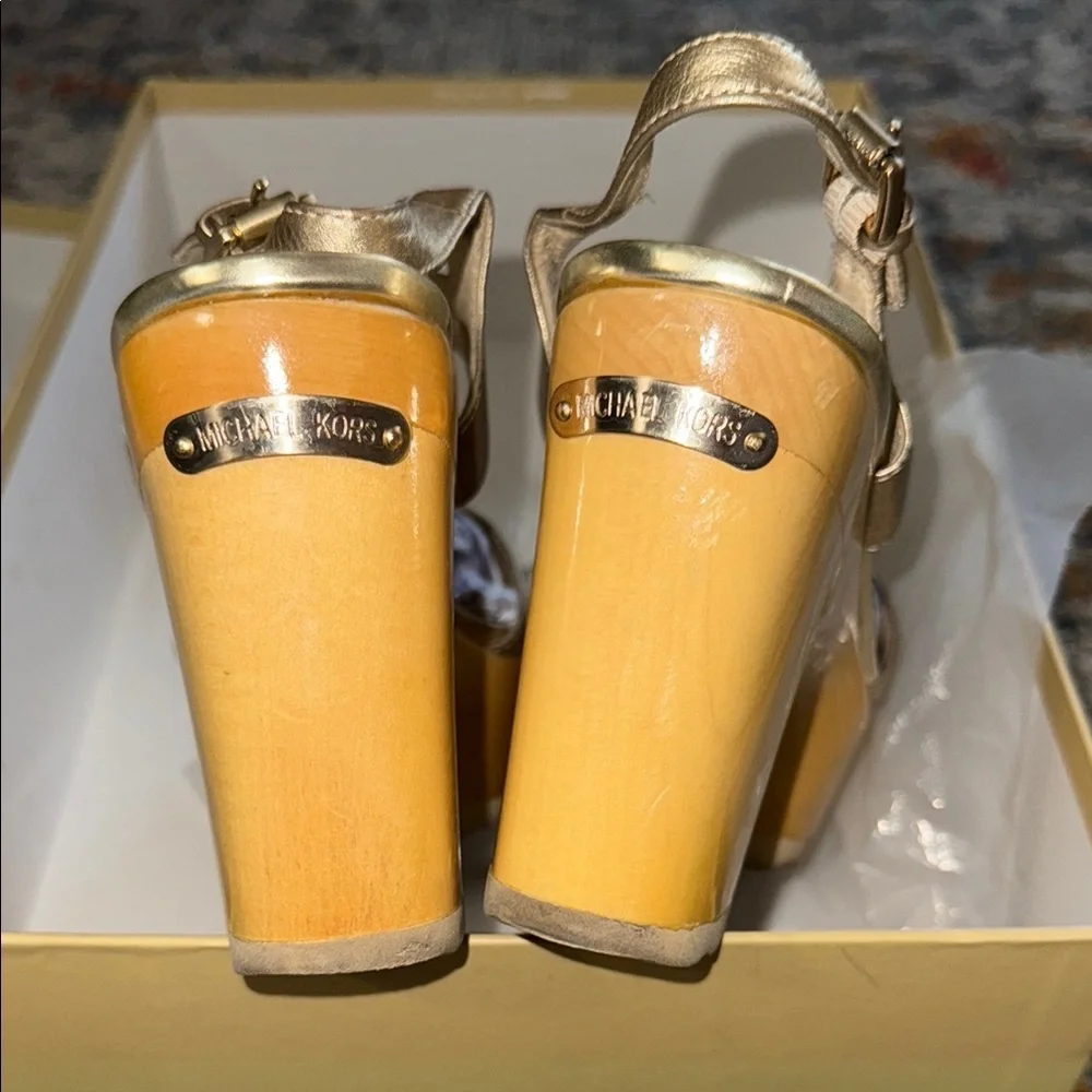 Michael Kors Gold Platform Sandals